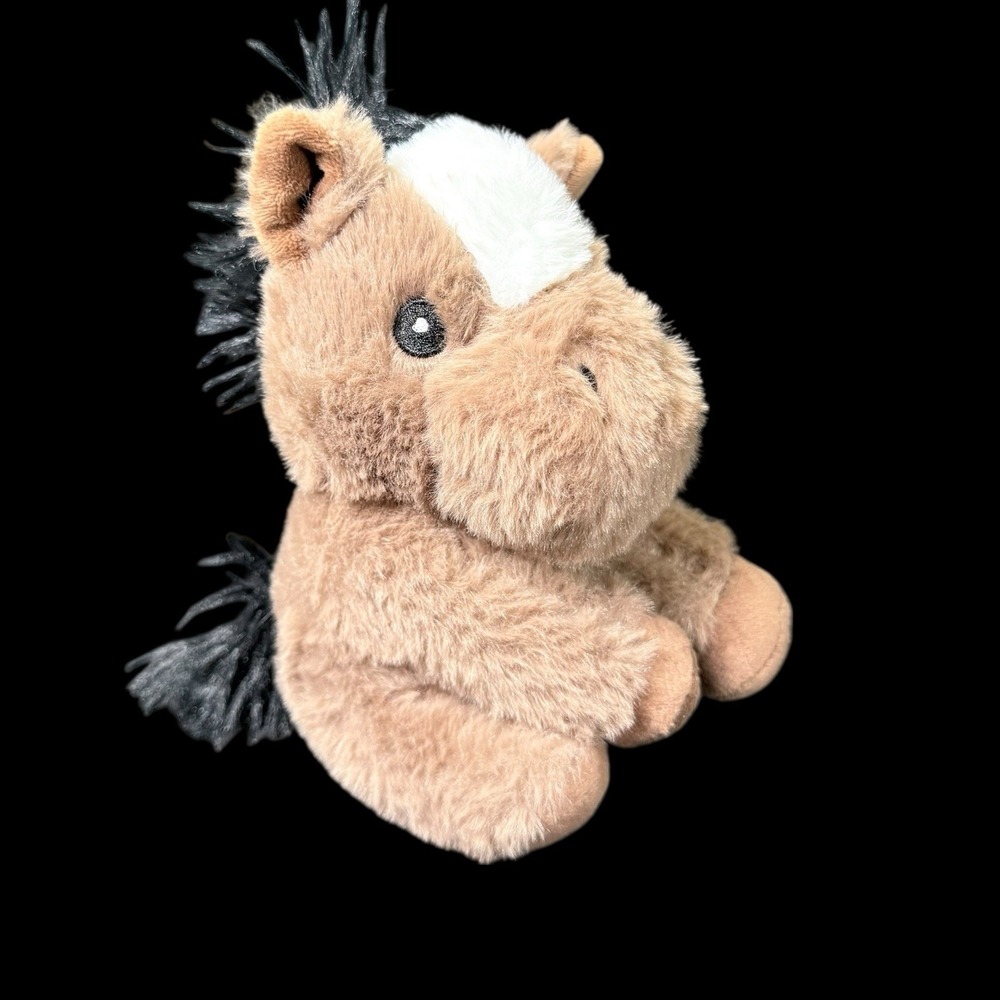 Goffa Brown Horse Black Mane 8" Stitched Eye Sitting Plush Stuffed Animal